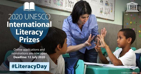 Call for applications and nominations for the 2020 UNESCO International Literacy Prizes